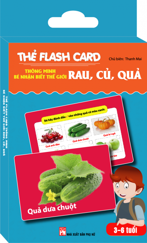 Thẻ flash card thông minh- bé nhận biết thế giới rau- củ- quả (hộp)