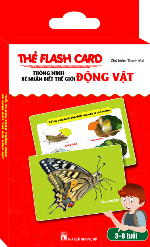 Thẻ flash card thông minh- bé nhận biết thế giới động vật (hộp)