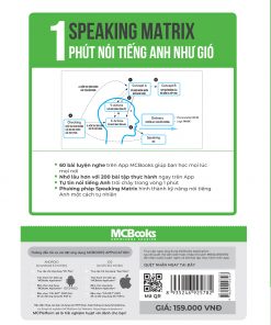 Bìa sau Speaking matrix 1 phút nói tiếng Anh như gió