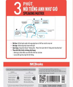 Bìa sau cuốn sách SPEAKING MATRIX 3 phút nói tiếng Anh như gió.