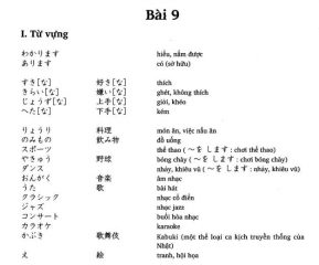 Từ vựng tiếng Nhật bài 9 trong giáo trình Minna no Nihongo