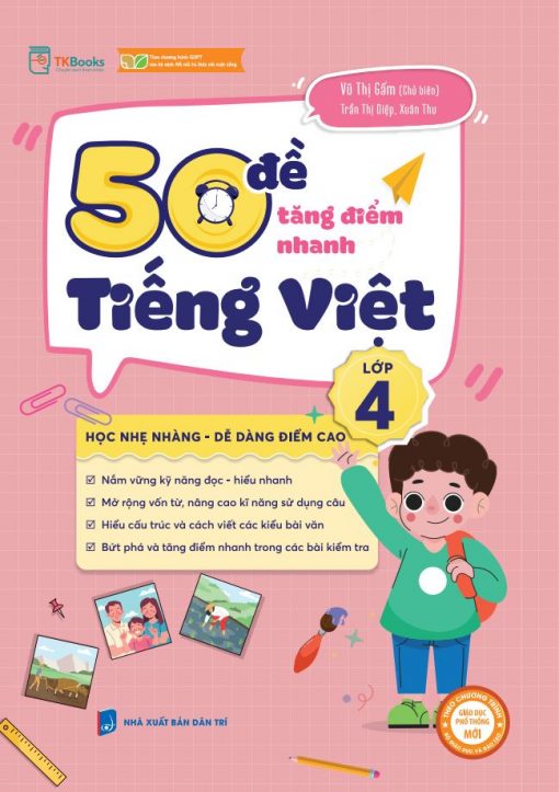 Cuốn sách 50 đề tăng nhanh điểm Tiếng Việt lớp 4