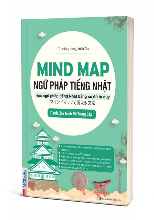 Bìa 3D Mind Map Ngữ Pháp Tiếng Nhật Trung cấp