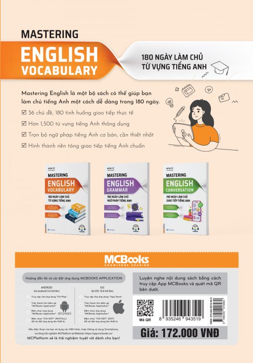 Bìa sau Mastering English Vocabulary - 180 Ngày Làm Chủ Từ Vựng Tiếng Anh