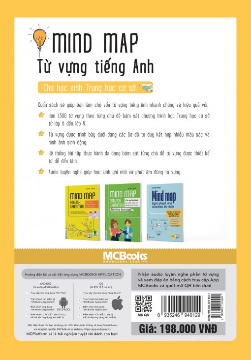Bìa sau Mind map Từ vựng tiếng Anh cho học sinh Trung học cơ sở