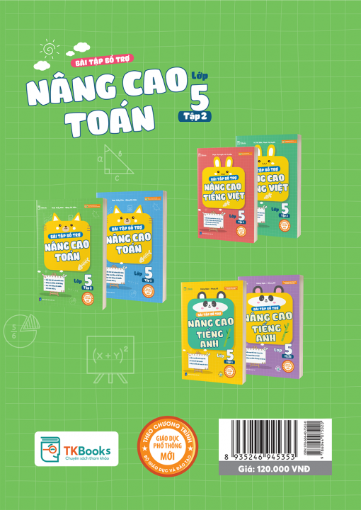 Bìa sau sách Bài tập bổ trợ nâng cao Toán lớp 5 - Tập 2