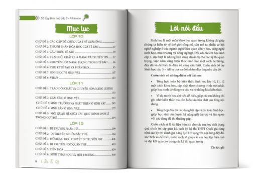 Mục lục sách Bìa sau sách Sổ Tay Sinh Học Cấp 3 - All In One (Cập Nhật Chương Trình SGK Mới)