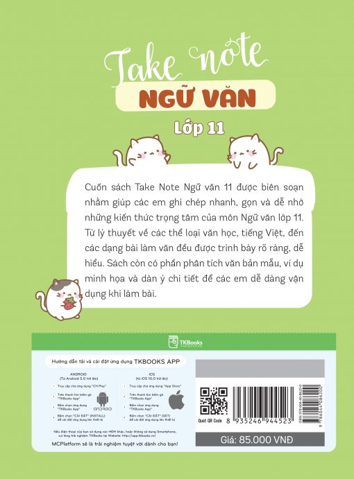 Bìa sau sách Take Note Ngữ Văn lớp 11