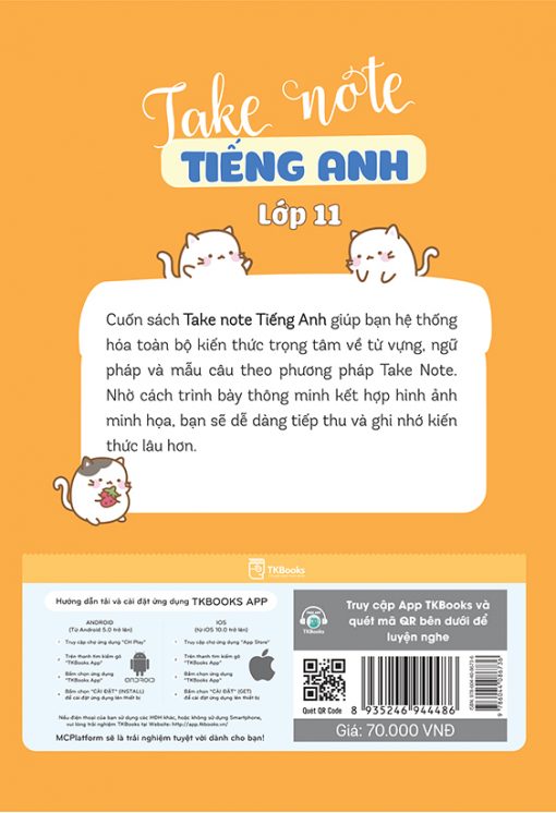 Bìa sau sách Take Note Tiếng Anh lớp 11