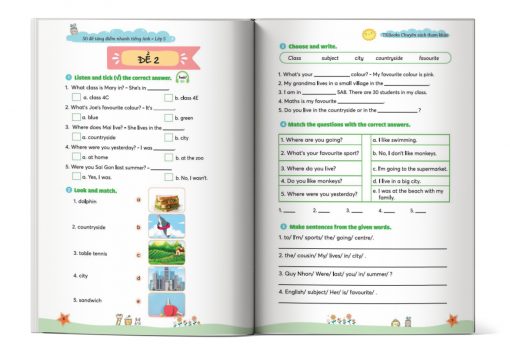 Nội dung của cuốn sách 50 đề tăng điểm nhanh tiếng Anh lớp 5