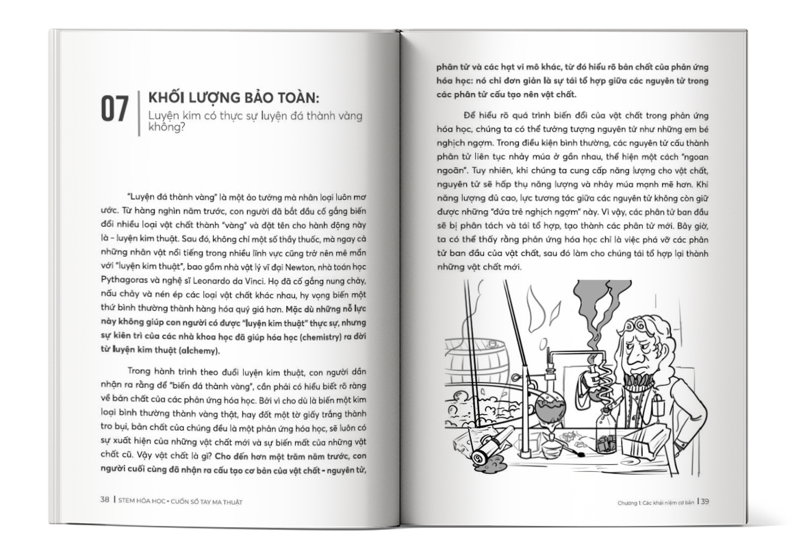 Nội dung trong sách Mục lục của cuốn sách STEM Hóa Học – Cuốn sổ tay ma thuật