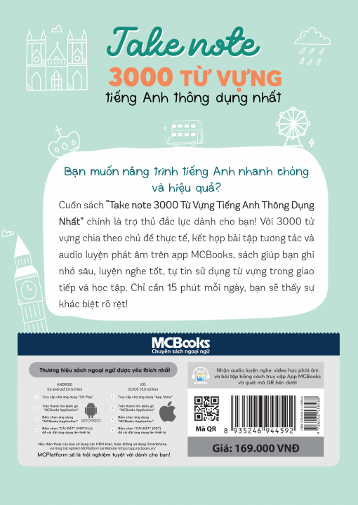 Bìa sau cuốn Take Note 3000 Từ Vựng Tiếng Anh