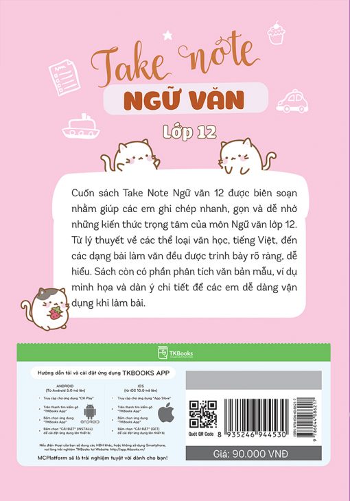 Bìa sau sách Take Note Ngữ Văn lớp 12
