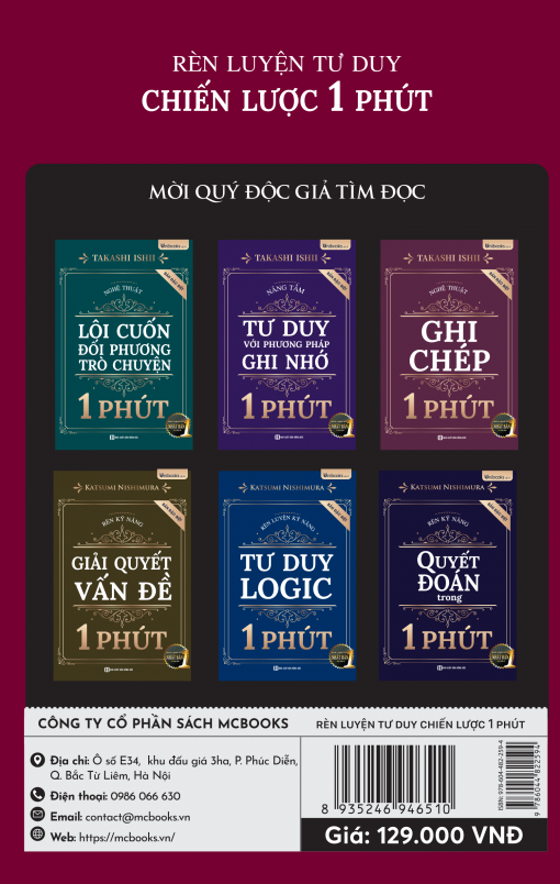 Bìa sau cuốn Rèn Luyện Tư Duy Chiến Lược 1 Phút