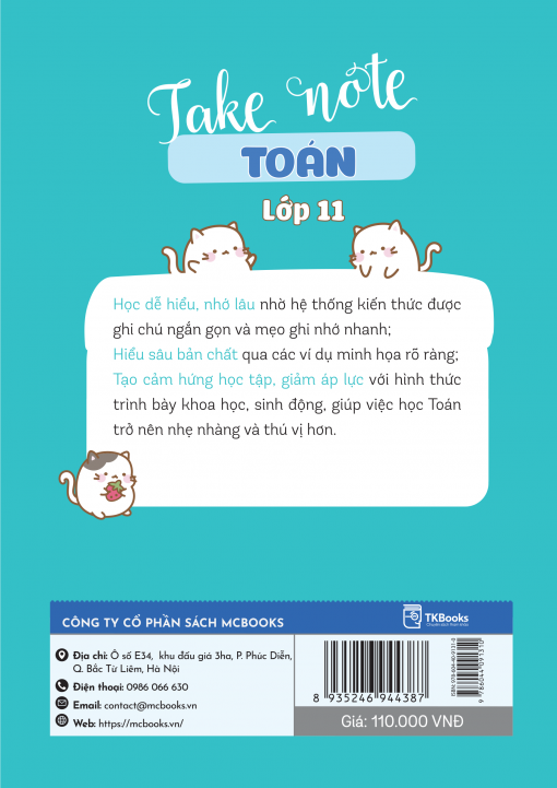 Bìa sau sách Take Note Toán lớp 11