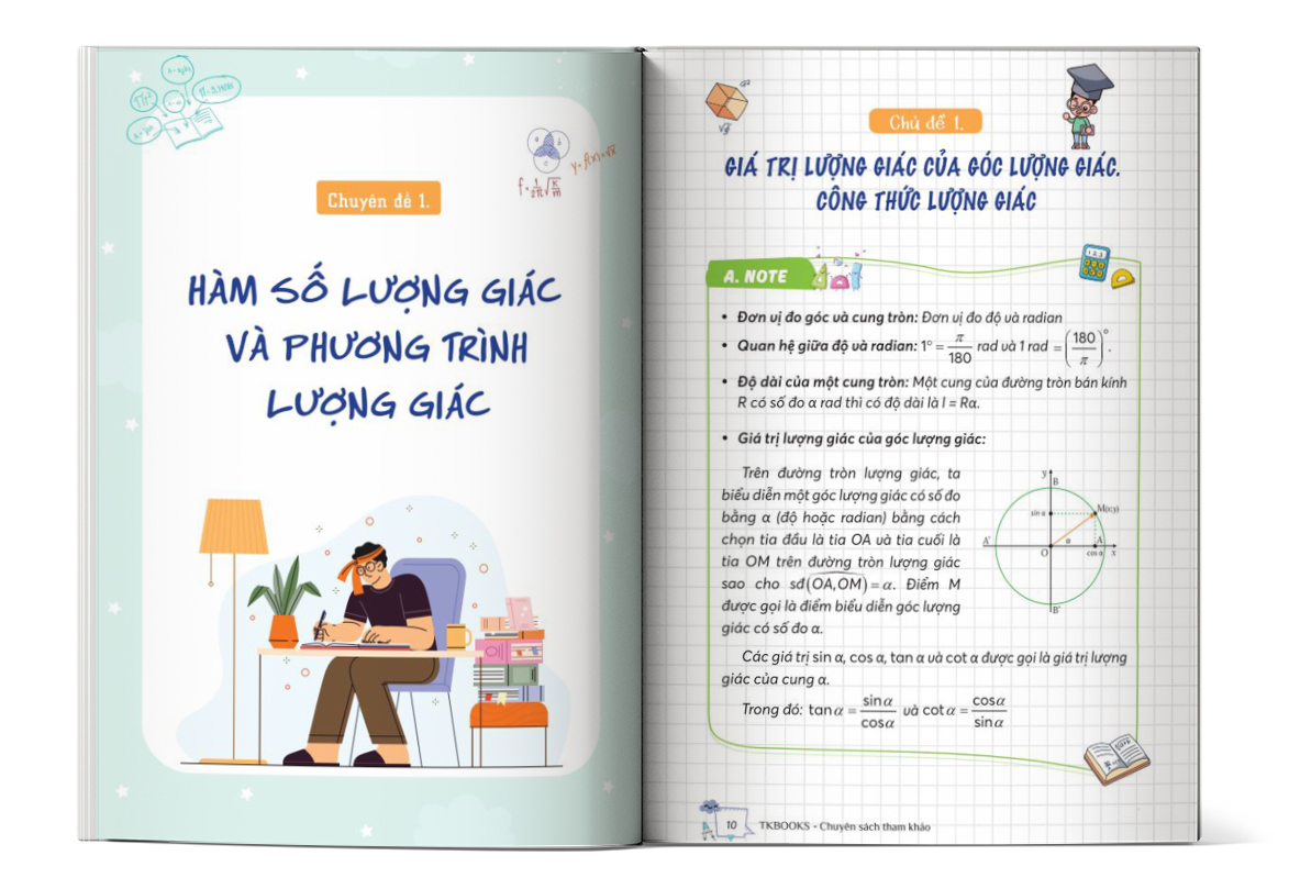 Nội dung trong sách Take Note Toán lớp 11