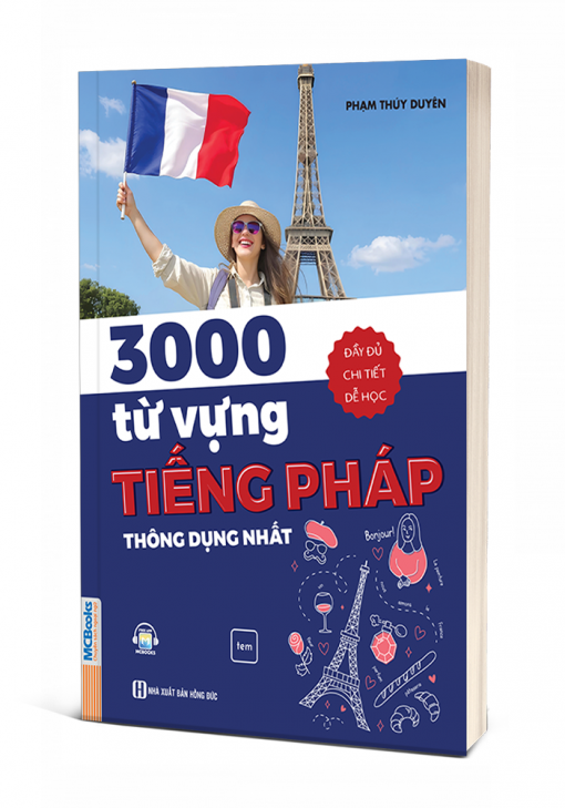 Bìa 3D cuốn 3000 từ vựng tiếng Pháp thông dụng nhất