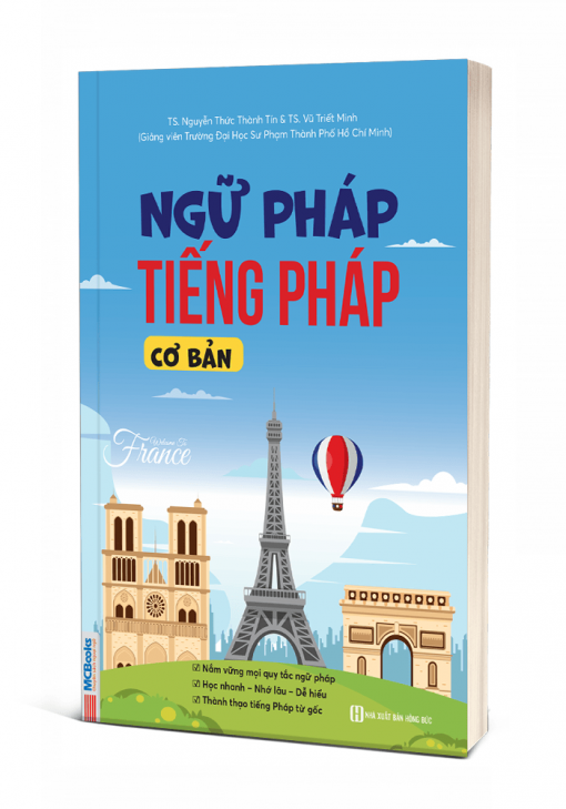 Bìa 3D cuốn Ngữ pháp tiếng Pháp cơ bản