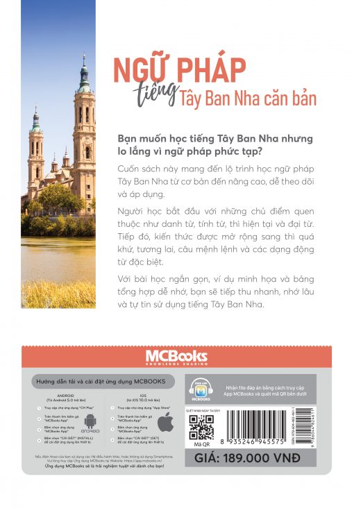 Bìa sau Ngữ pháp tiếng Tây Ban Nha căn bản