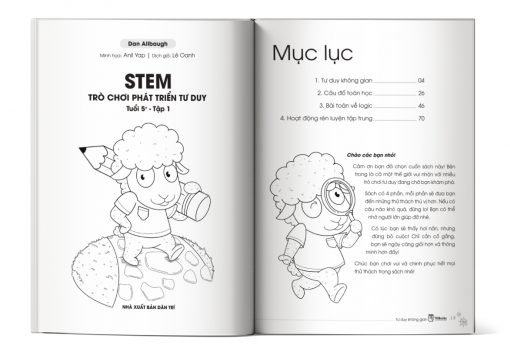 Mục lục của cuốn sách STEM Trò chơi phát triển tư duy tuổi 5+ - Tập 1