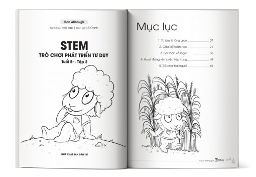 Mục lục của cuốn sách STEM trò chơi phát triển tư duy tuổi 5+ - Tập 2