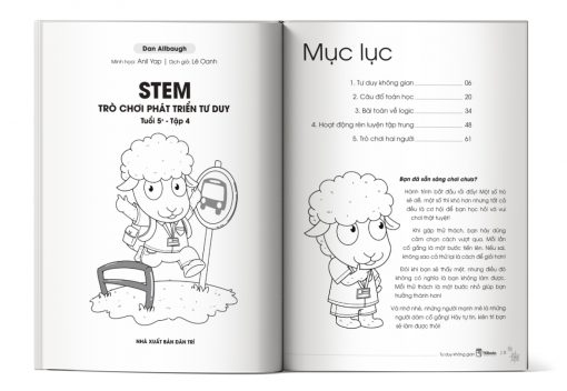 Mục lục của cuốn sách STEM Trò Chơi Phát Triển Tư Duy Tuổi 5+ – Tập 4