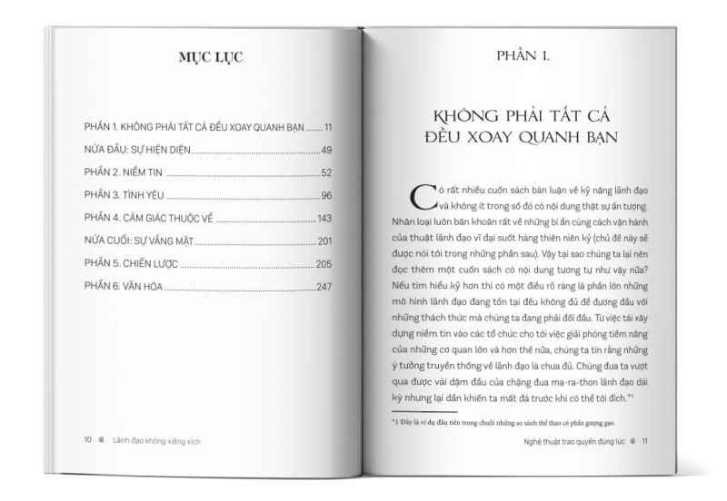 Mục lục cuốn Lãnh đạo không xiềng xích - Nghệ thuật trao quyền đúng lúc