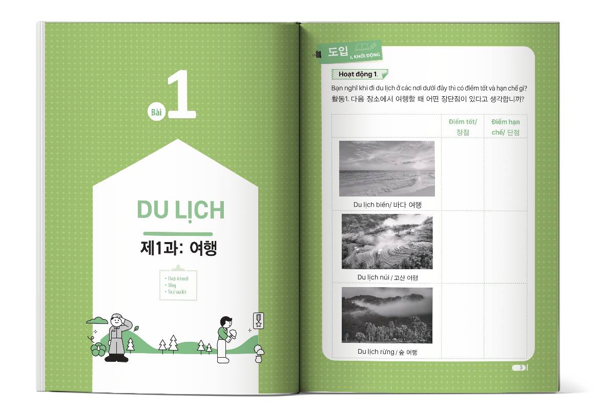 Nội dung bên trong cuốn sách Tiếng Việt cho người Hàn B1
