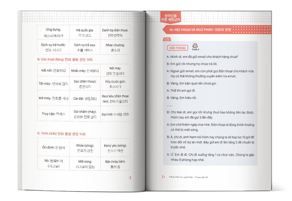 Nội dung bên trong cuốn sách Tiếng Việt cho người Hàn Trung cấp B2