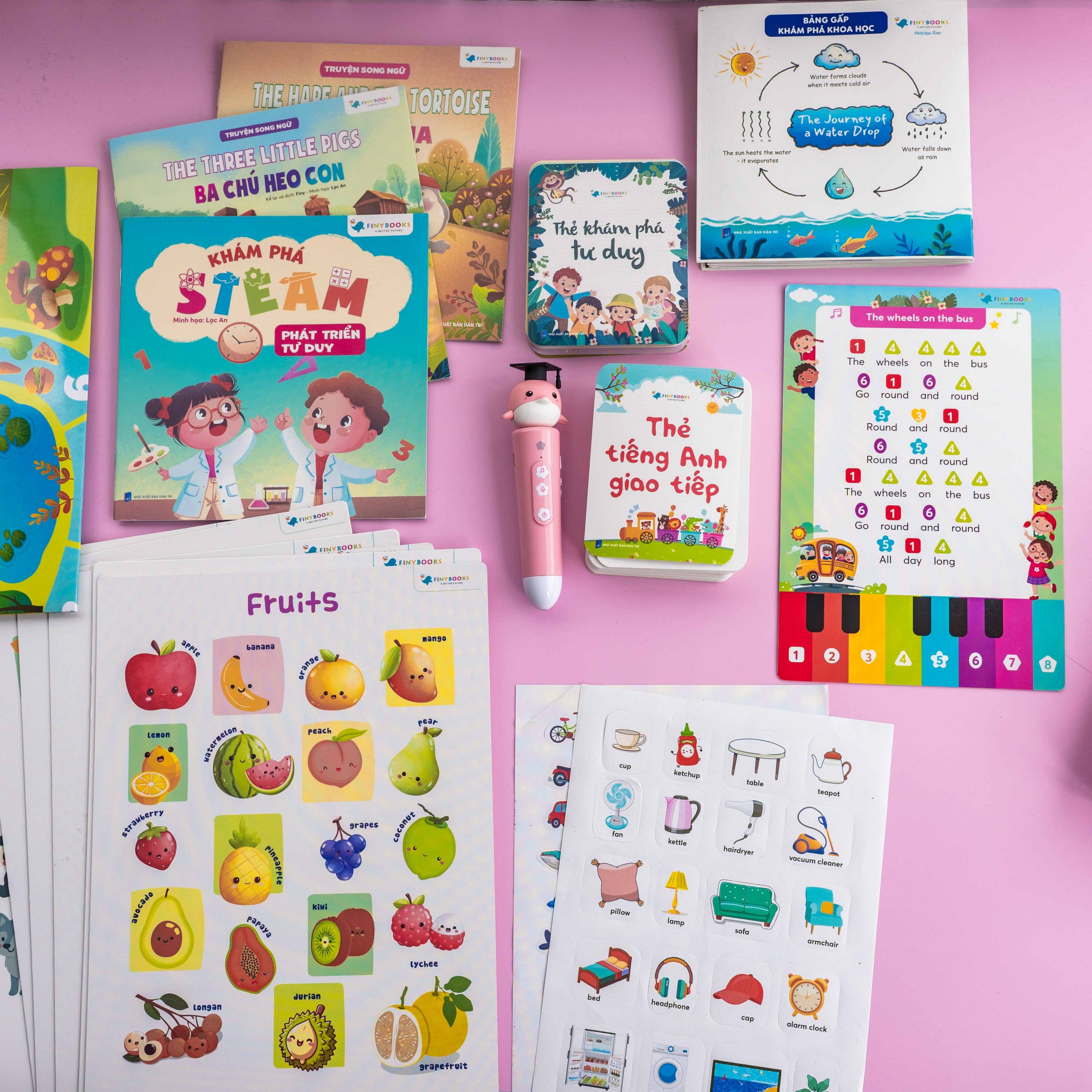 bo-hoc-lieu-11-mon-but-cham-doc-finypen-mau-hong Bút Chấm Đọc FinyPen 5.0 - Học Liệu Diệu Kì