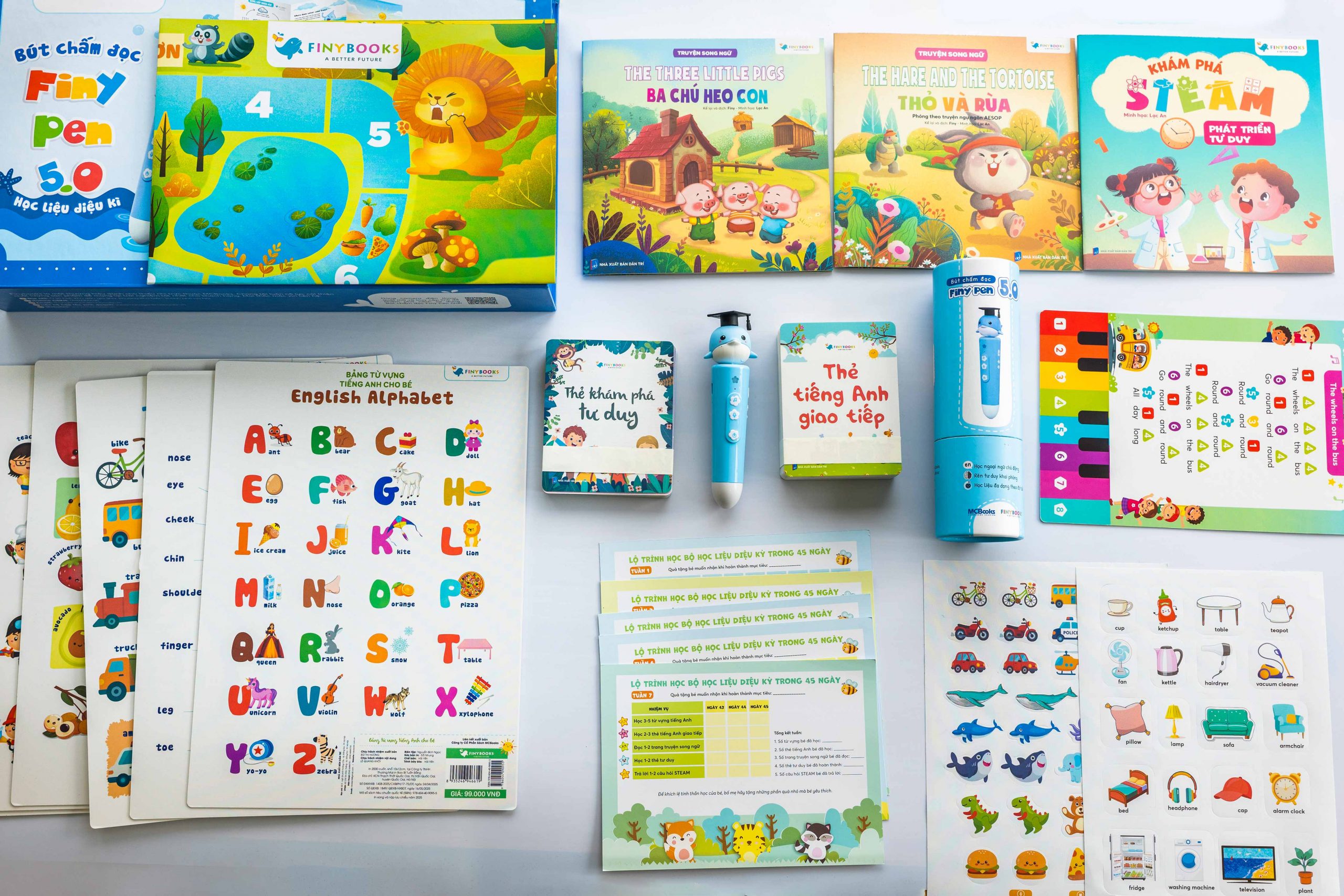 Bộ học liệu diệu kì 11 món đi kèm Bút chấm đọc FinyPen