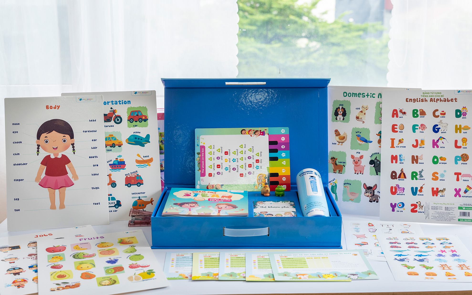 Bộ sản phẩm Bút chấm đọc FinyPen 5.0 và Học liệu diệu kì 11 món