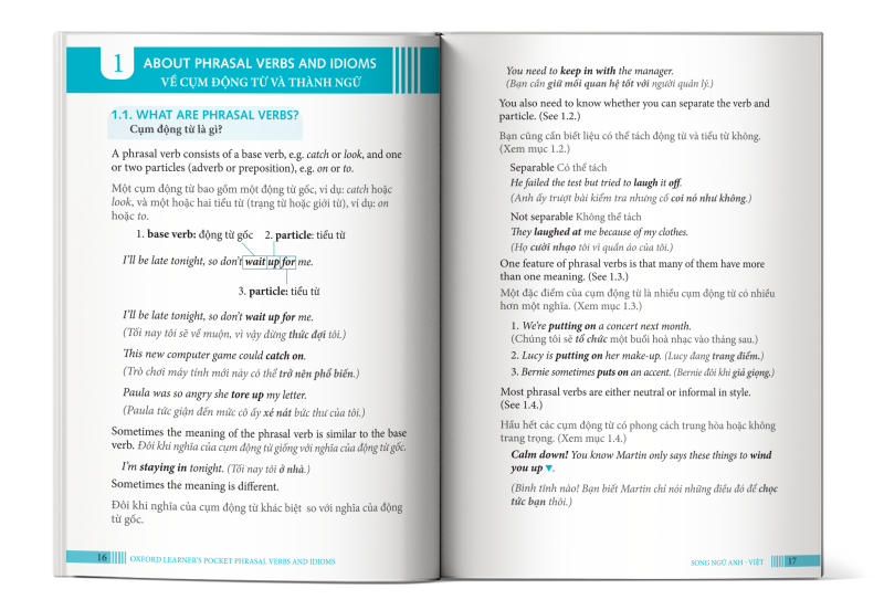 Nội dung cuốn Oxford Learner's pocket Phrasal Verb - song ngữ Anh Việt